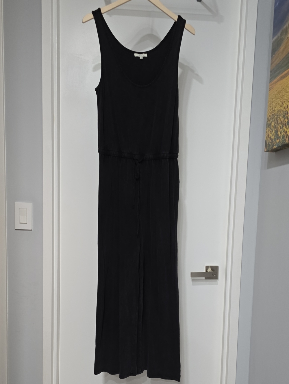 Z Supply Black Sleeveless Tie-Waist Maxi Dress